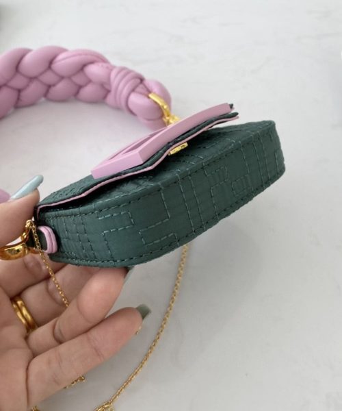 1:1 Replica Fendi Nano Baguette Maxi Handle Pink and Green Bag For Woman 6.5cm/2.5in