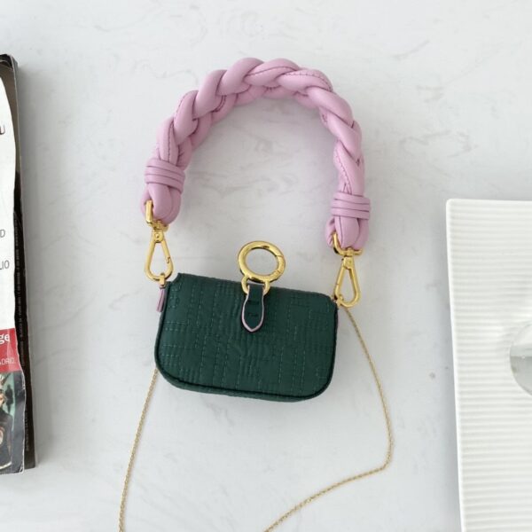 1:1 Replica Fendi Nano Baguette Maxi Handle Pink and Green Bag For Woman 6.5cm/2.5in