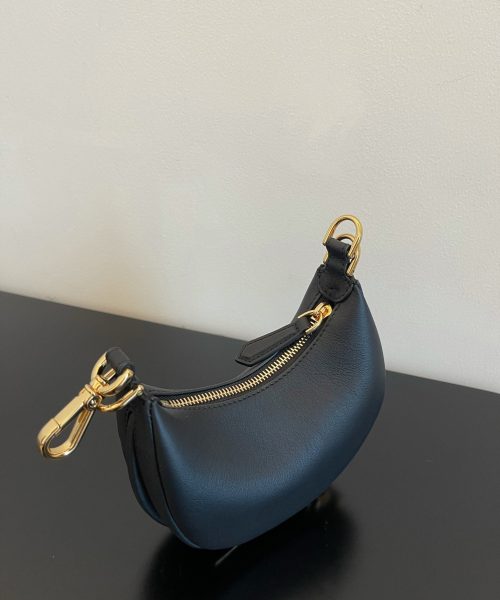 1:1 Replica Fendi Nano Fendigraphy Black For Women, Women's HandBags 6.7in/17cm FF 8BR798A5DYF1HEJ