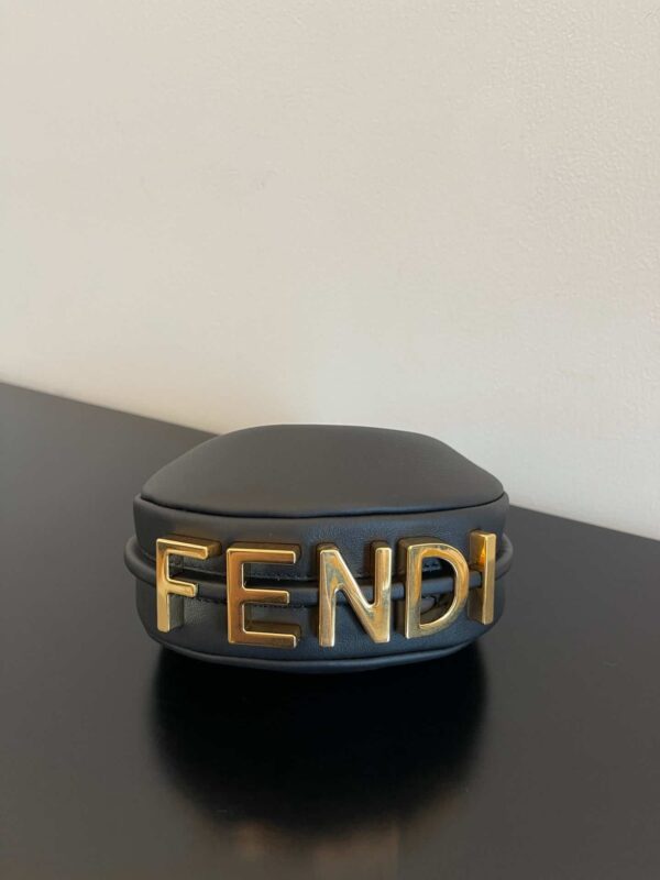 1:1 Replica Fendi Nano Fendigraphy Black For Women, Women's HandBags 6.7in/17cm FF 8BR798A5DYF1HEJ