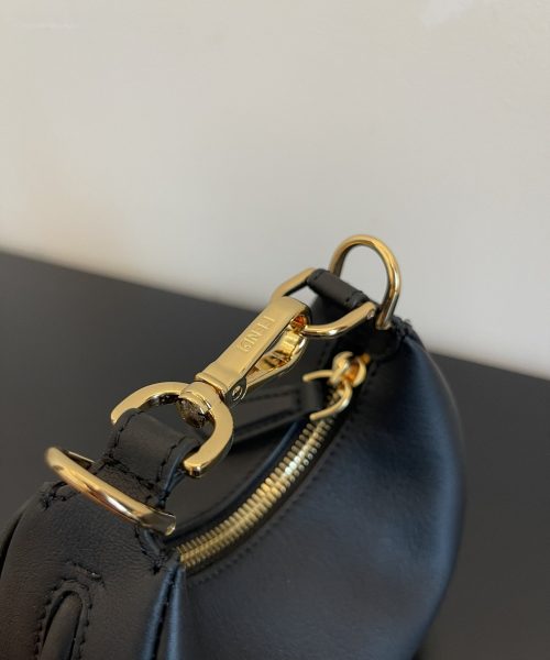 1:1 Replica Fendi Nano Fendigraphy Black For Women, Women's HandBags 6.7in/17cm FF 8BR798A5DYF1HEJ