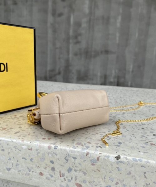 1:1 Replica Fendi Nano First Charm Beige Bag For Woman 10cm/4in
