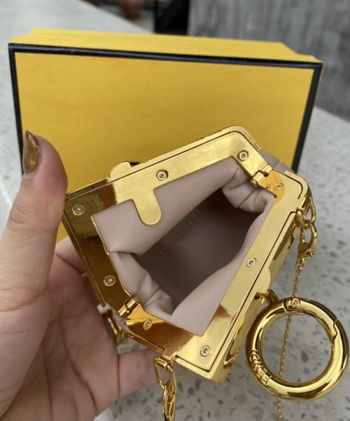 1:1 Replica Fendi Nano First Charm Beige Bag For Woman 10cm/4in