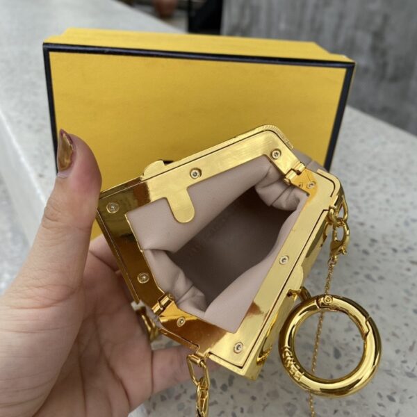 1:1 Replica Fendi Nano First Charm Beige Bag For Woman 10cm/4in