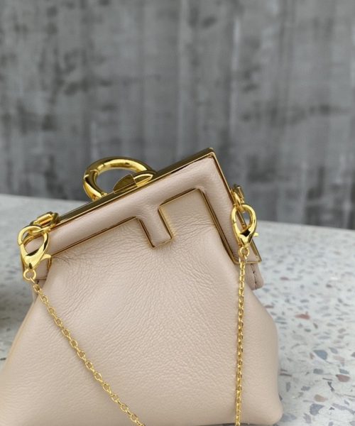 1:1 Replica Fendi Nano First Charm Beige Bag For Woman 10cm/4in