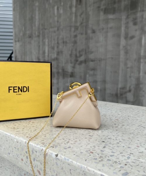 1:1 Replica Fendi Nano First Charm Beige Bag For Woman 10cm/4in