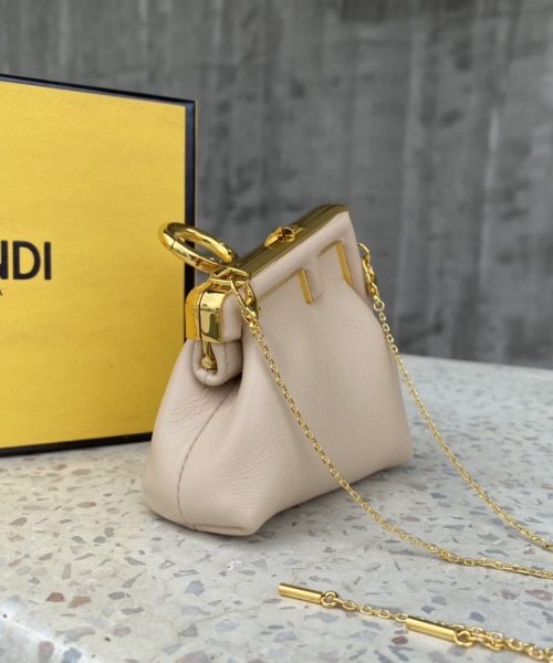 1:1 Replica Fendi Nano First Charm Beige Bag For Woman 10cm/4in