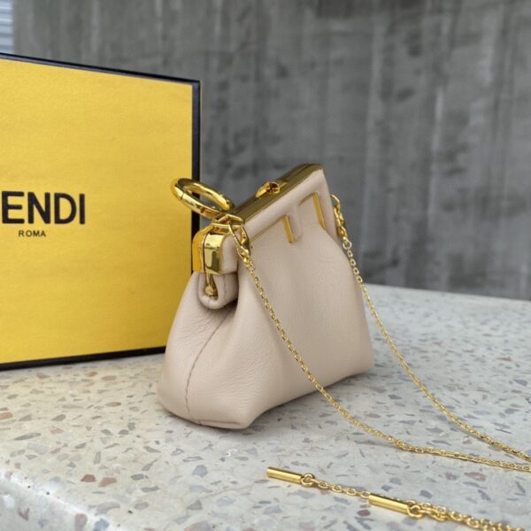 1:1 Replica Fendi Nano First Charm Beige Bag For Woman 10cm/4in