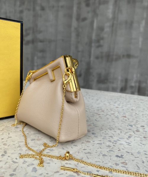 1:1 Replica Fendi Nano First Charm Beige Bag For Woman 10cm/4in