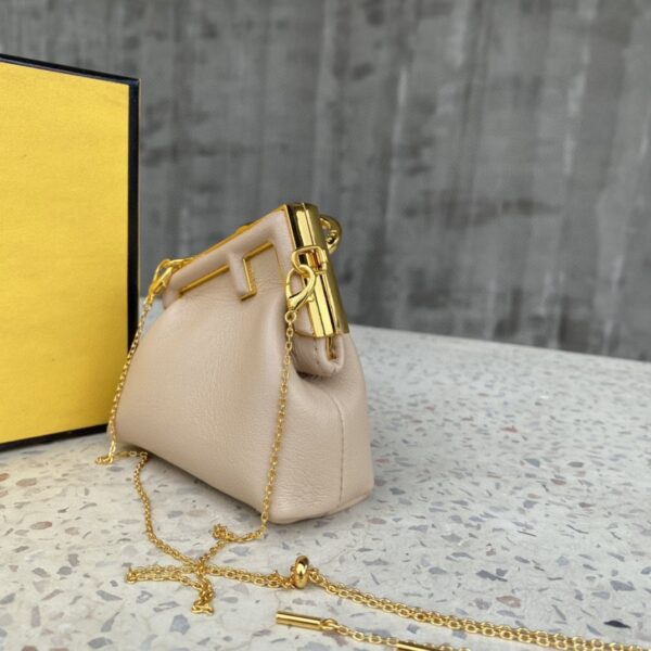 1:1 Replica Fendi Nano First Charm Beige Bag For Woman 10cm/4in