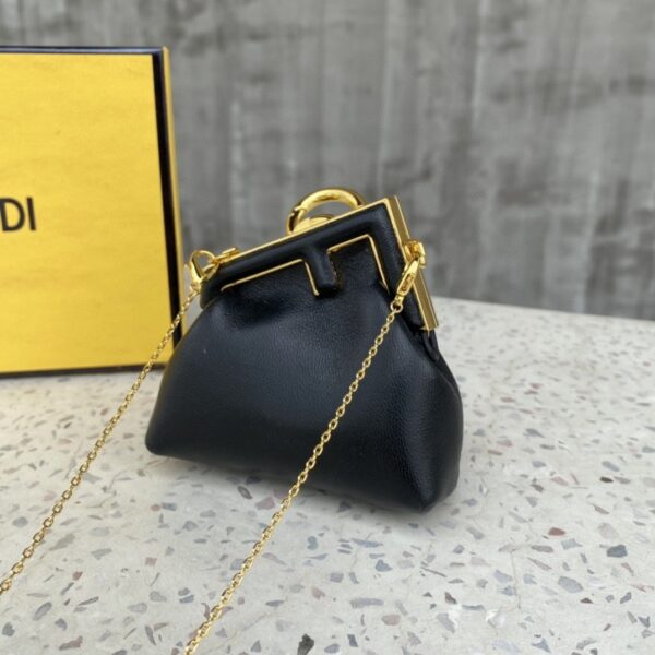 1:1 Replica Fendi Nano First Charm Black Bag For Woman 10cm/4in