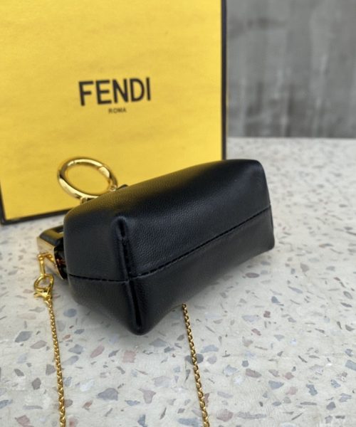1:1 Replica Fendi Nano First Charm Black Bag For Woman 10cm/4in