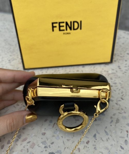 1:1 Replica Fendi Nano First Charm Black Bag For Woman 10cm/4in