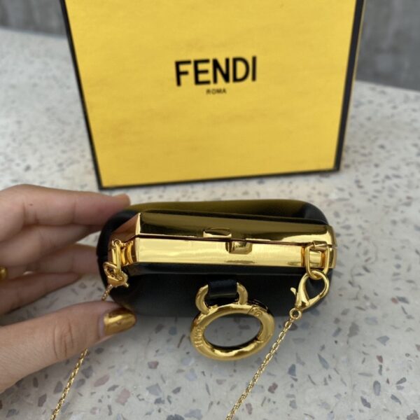 1:1 Replica Fendi Nano First Charm Black Bag For Woman 10cm/4in