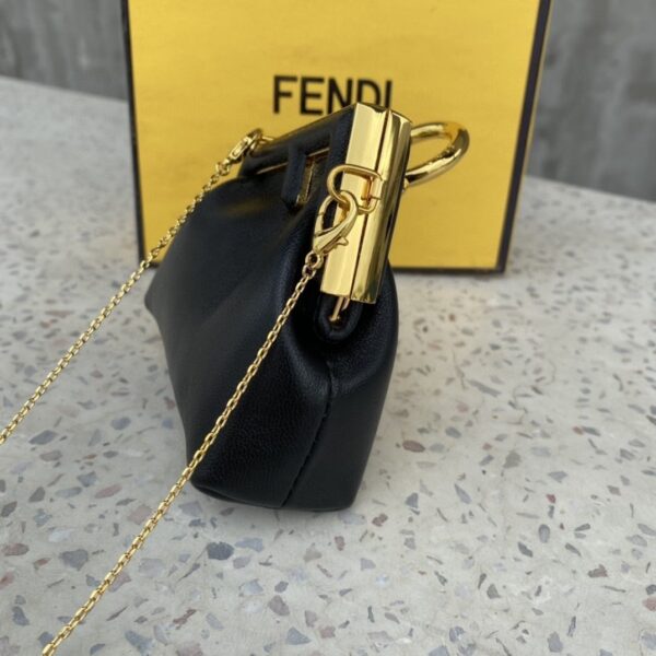 1:1 Replica Fendi Nano First Charm Black Bag For Woman 10cm/4in