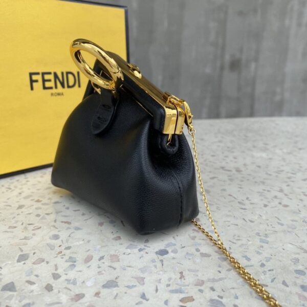1:1 Replica Fendi Nano First Charm Black Bag For Woman 10cm/4in