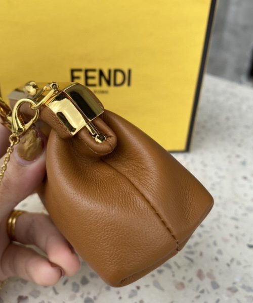 1:1 Replica Fendi Nano First Charm Brown Bag For Woman 10cm/4in