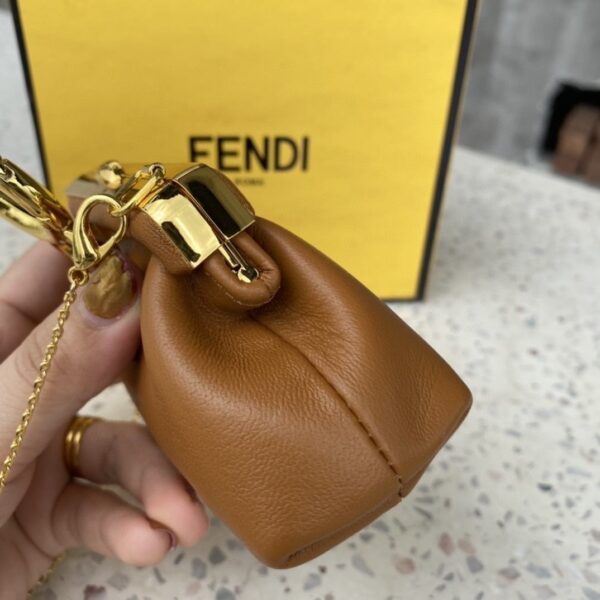 1:1 Replica Fendi Nano First Charm Brown Bag For Woman 10cm/4in