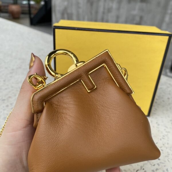 1:1 Replica Fendi Nano First Charm Brown Bag For Woman 10cm/4in