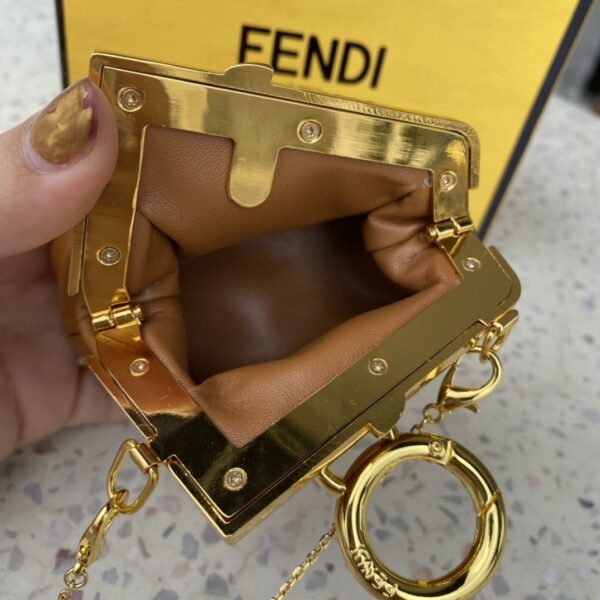 1:1 Replica Fendi Nano First Charm Brown Bag For Woman 10cm/4in