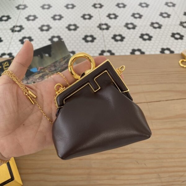 1:1 Replica Fendi Nano First Charm Dark Grey Bag For Woman 10cm/4in