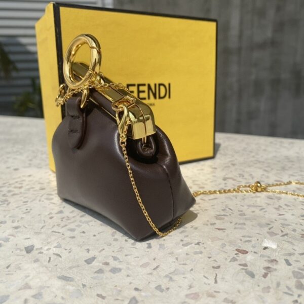 1:1 Replica Fendi Nano First Charm Dark Grey Bag For Woman 10cm/4in