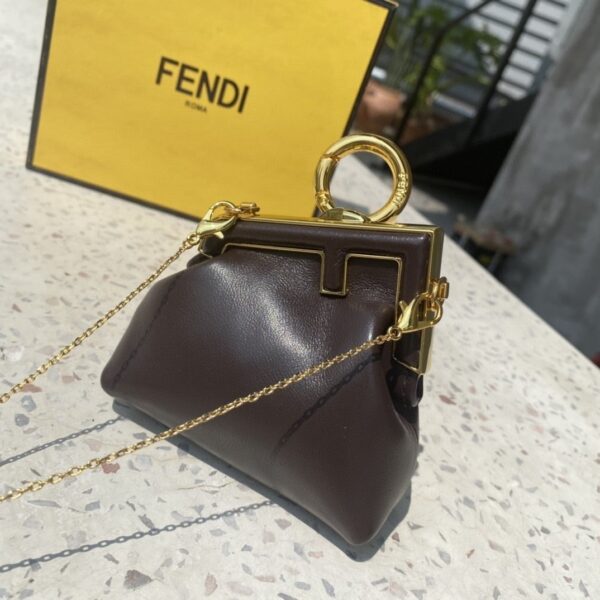 1:1 Replica Fendi Nano First Charm Dark Grey Bag For Woman 10cm/4in