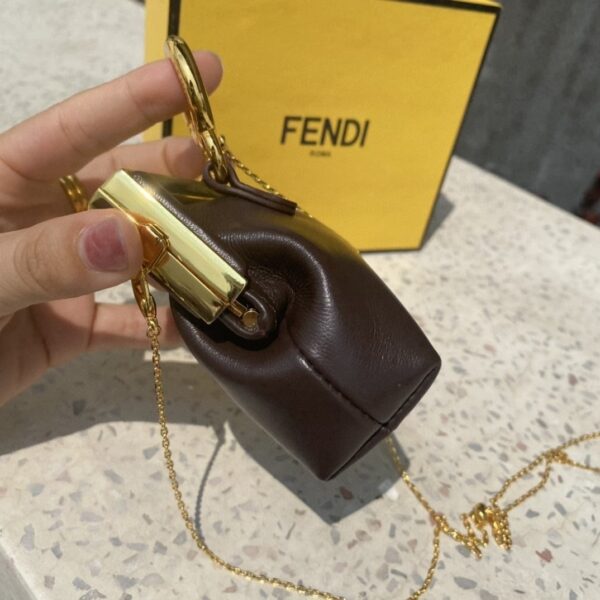 1:1 Replica Fendi Nano First Charm Dark Grey Bag For Woman 10cm/4in
