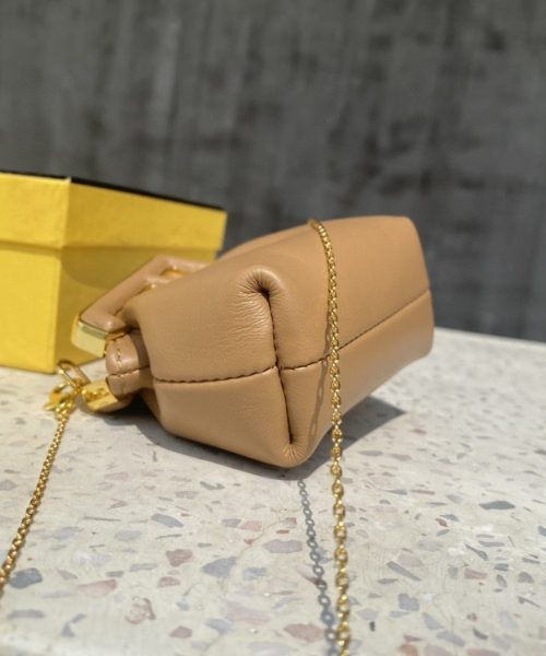 1:1 Replica Fendi Nano First Charm Light Brown Bag For Woman 10cm/4in