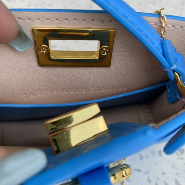 1:1 Replica Fendi Nano Peekaboo Charm Crossbody Blue Bag For Woman 12cm/4.5in