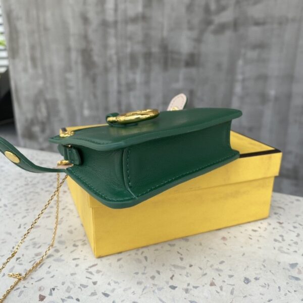 1:1 Replica Fendi Nano Peekaboo Charm Crossbody Green Bag For Woman 12cm/4.5in