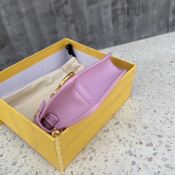 1:1 Replica Fendi Nano Peekaboo Charm Crossbody Pink Bag For Woman 12cm/4.5in