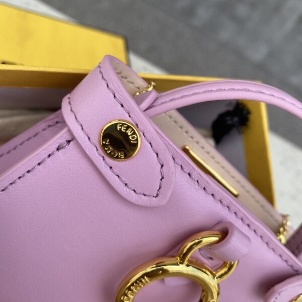 1:1 Replica Fendi Nano Peekaboo Charm Crossbody Pink Bag For Woman 12cm/4.5in