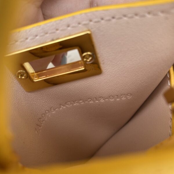 1:1 Replica Fendi Nano Peekaboo Charm Crossbody Yellow Bag For Woman 12cm/4.5in