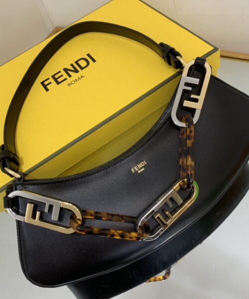 1:1 Replica Fendi O’Lock Swing Black Bag For Woman 32cm/12in 8BS068AHM0F19KX