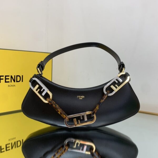 1:1 Replica Fendi O’Lock Swing Black Bag For Woman 32cm/12in 8BS068AHM0F19KX