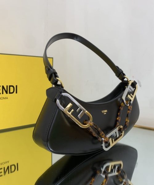 1:1 Replica Fendi O’Lock Swing Black Bag For Woman 32cm/12in 8BS068AHM0F19KX