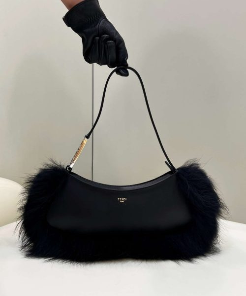 1:1 Replica Fendi O’Lock Swing Black/White For Women 32cm / 12.6in 8BS068ALS9F1JU3