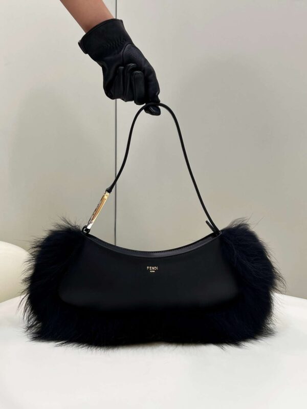 1:1 Replica Fendi O’Lock Swing Black/White For Women 32cm / 12.6in 8BS068ALS9F1JU3