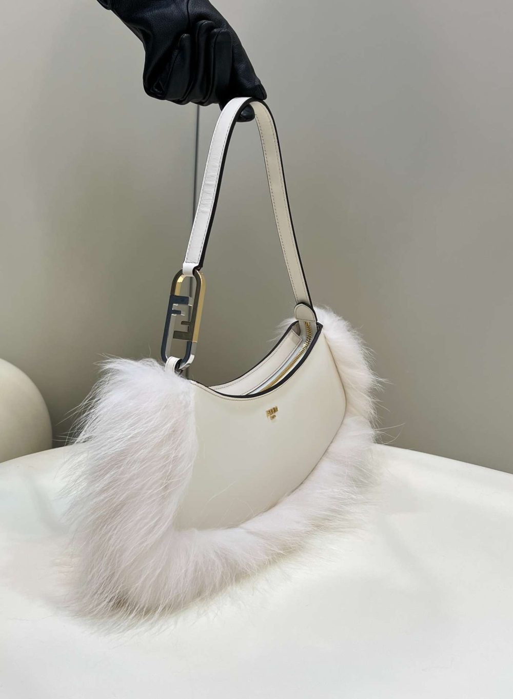 1:1 Replica Fendi O’Lock Swing Black/White For Women 32cm / 12.6in 8BS068ALS9F1JU3 - Image 10