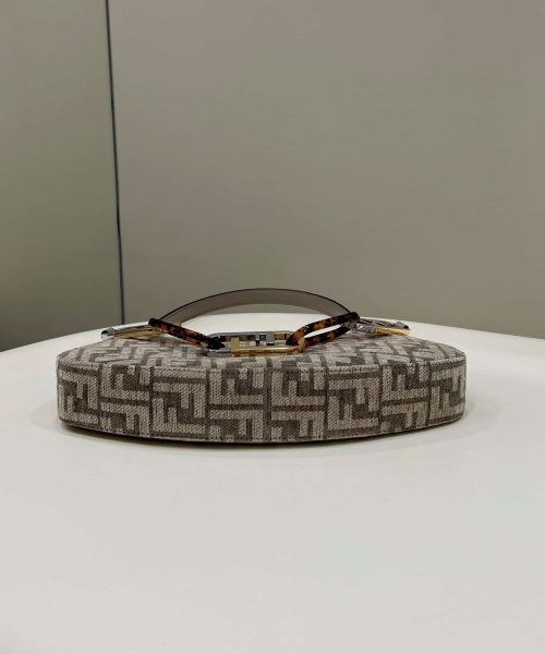 1:1 Replica Fendi O’Lock Swing Dove Gray Tapestry Fabric Bag For Woman 32cm/12in