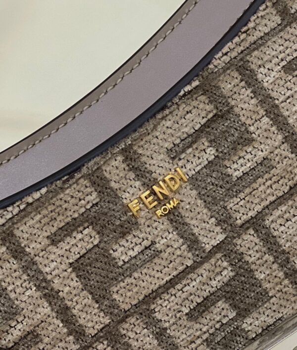 1:1 Replica Fendi O’Lock Swing Dove Gray Tapestry Fabric Bag For Woman 32cm/12in