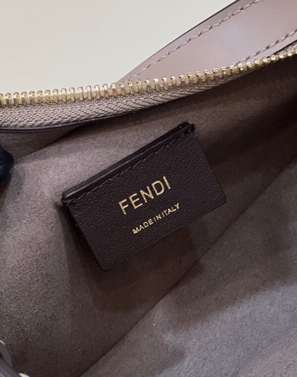 1:1 Replica Fendi O’Lock Swing Dove Gray Tapestry Fabric Bag For Woman 32cm/12in
