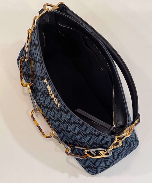 1:1 Replica Fendi O'Lock Zip Beige/Blue/Grey For Women 36cm / 14.2in 8BR805ALFVF1IQU