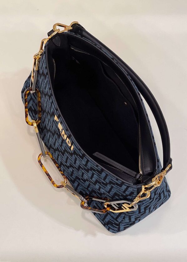 1:1 Replica Fendi O'Lock Zip Beige/Blue/Grey For Women 36cm / 14.2in 8BR805ALFVF1IQU