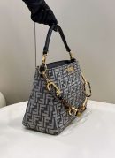 1:1 Replica Fendi O'Lock Zip Beige/Blue/Grey For Women 36cm / 14.2in 8BR805ALFVF1IQU