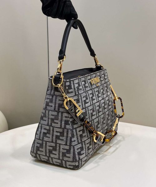 1:1 Replica Fendi O'Lock Zip Beige/Blue/Grey For Women 36cm / 14.2in 8BR805ALFVF1IQU