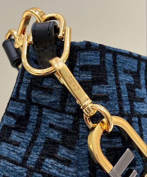 1:1 Replica Fendi O'Lock Zip Beige/Blue/Grey For Women 36cm / 14.2in 8BR805ALFVF1IQU