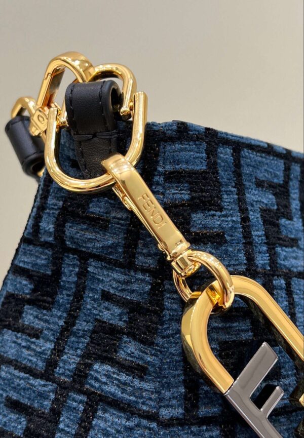 1:1 Replica Fendi O'Lock Zip Beige/Blue/Grey For Women 36cm / 14.2in 8BR805ALFVF1IQU