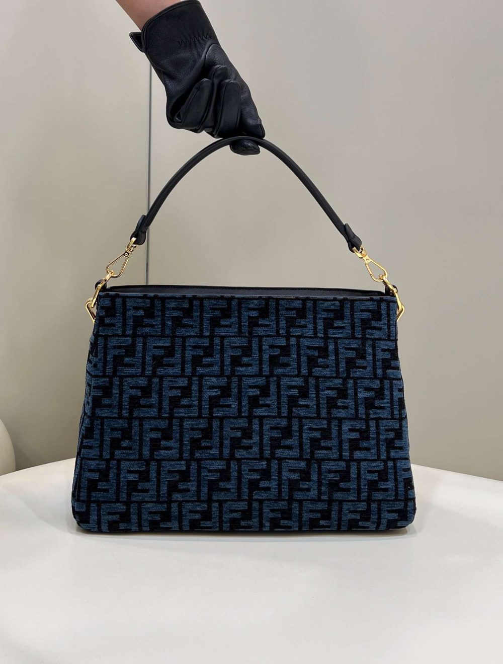 1:1 Replica Fendi O'Lock Zip Beige/Blue/Grey For Women 36cm / 14.2in 8BR805ALFVF1IQU - Image 12